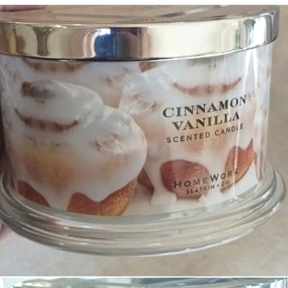 Candles Homeworx by slatkin cinnamon- vanilla, 4 wick, "Brand New" set of 2 - Picture 2 of 11
